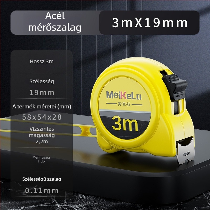 Mekla rozsdamentes acél mérőszalag, kopásálló és ütésálló
