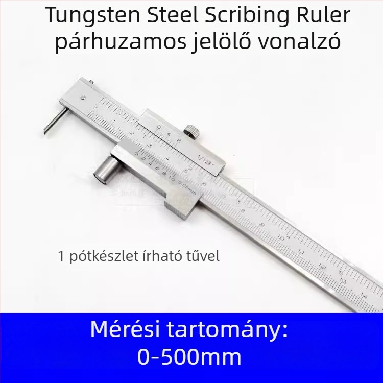 Vernier tolókaliper karbid ötvözetből párhuzamos jelöléshez, tartomány 0-500 mm