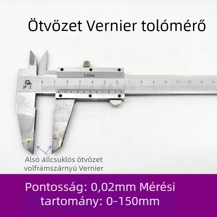 Vernier tolókaliper karbid ötvözetből párhuzamos jelöléshez, tartomány 0-500 mm