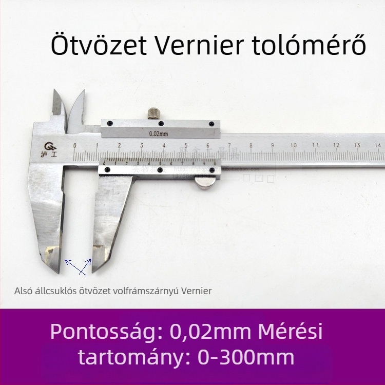 Vernier tolókaliper karbid ötvözetből párhuzamos jelöléshez, tartomány 0-500 mm