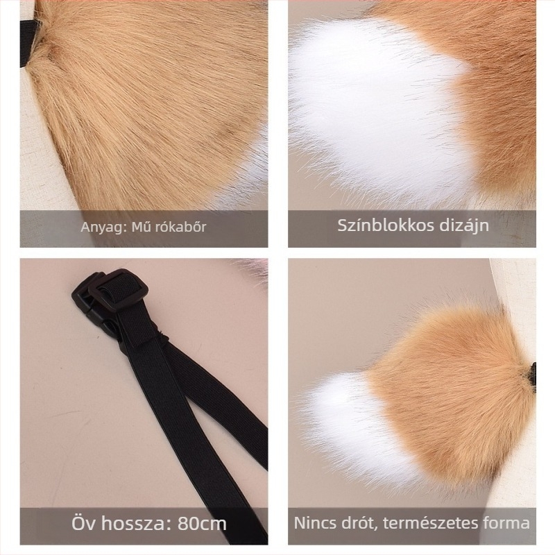 Valósághű állati farok partikhoz, cosplayhez és előadásokhoz; aranyos plüsnyúl farok