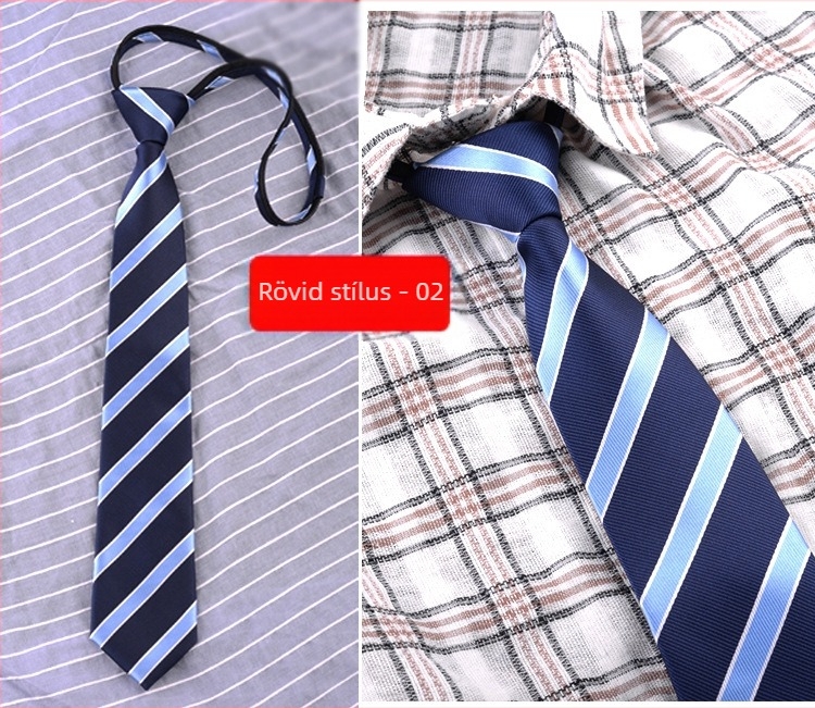 Női no-tie cipzáros nyakkendő rövid stílusban, Halloween cosplay, csíkos poliészter jacquard