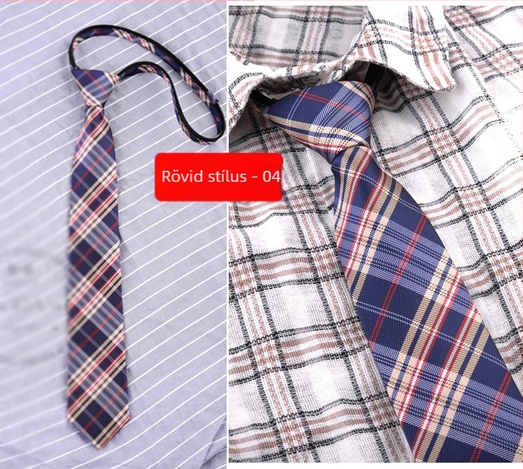 Női no-tie cipzáros nyakkendő rövid stílusban, Halloween cosplay, csíkos poliészter jacquard