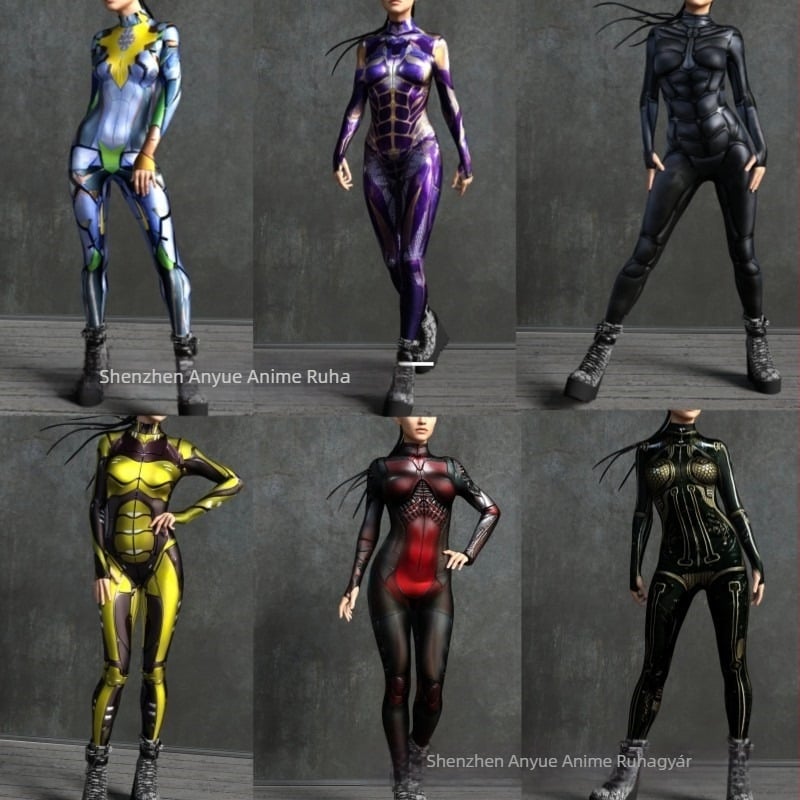 Cosplay overál – Harajuku stílus, Spandex keverék, a fő anyag tartalma 30% alatti, Nyár 2023, Játékok és anime szerepjátékokhoz