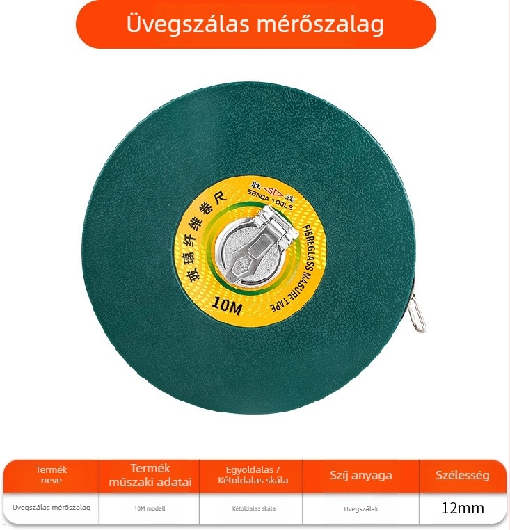 Shengda mérőszalag üvegszálas vonalzóval, kétoldalas, puha mérőszalag