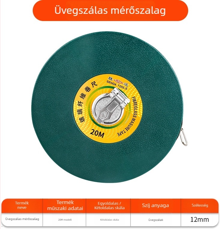 Shengda mérőszalag üvegszálas vonalzóval, kétoldalas, puha mérőszalag