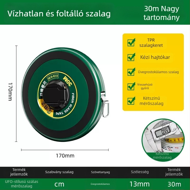 Shengda mérőszalag üvegszálas vonalzóval, kétoldalas, puha mérőszalag