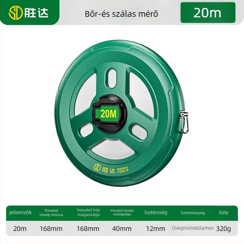 Shengda mérőszalag üvegszálas vonalzóval, kétoldalas, puha mérőszalag