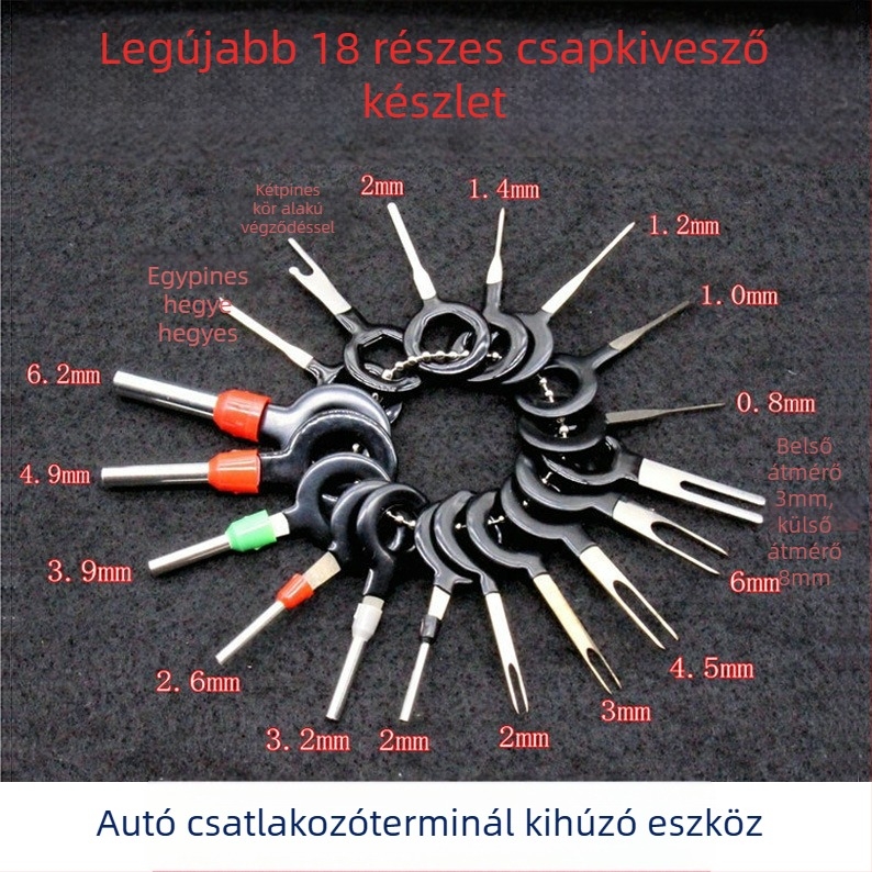 Gépjármű csatlakozó pin kinyerő eszköz – fém kivitel, általános célú (Fém; Általános célú)
