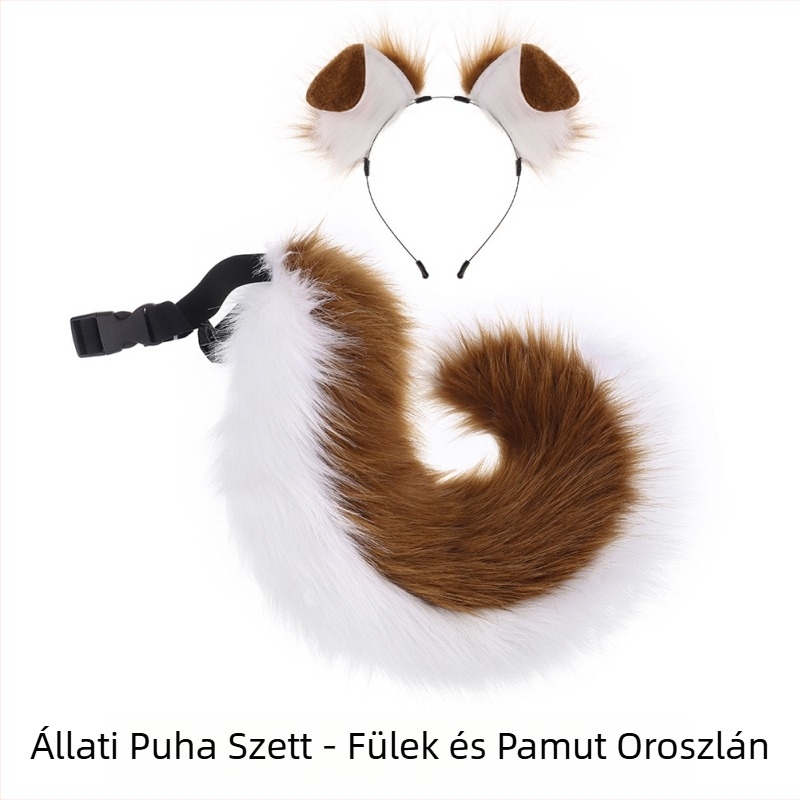 Kézzel készített plüss kutya fülekkel fejkendő cosplay-hoz - uniszex, raktáron, téli 2025 (Kézzel készített, Uniszex, Raktáron, Téli 2025)