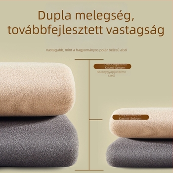 Férfi őszi-téli gyapjú-selyem keverék termo készlet, fleece-betétes meleg alapréteg: felső és nadrág