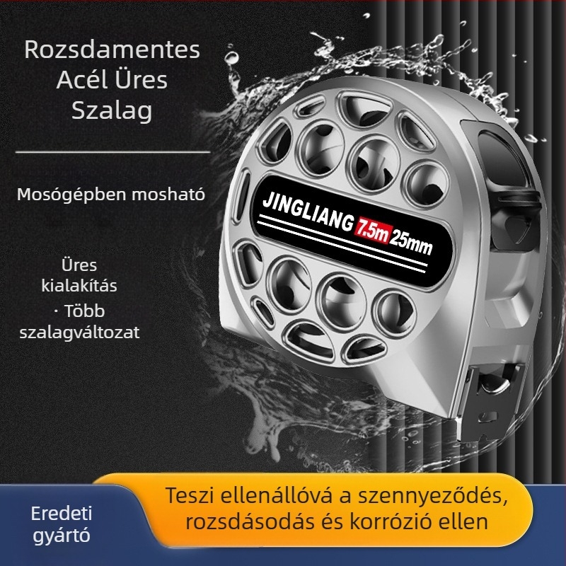 Üreges rozsdamentes acél mérőszalag, vízálló, ütésálló, magas pontosságú, tokban