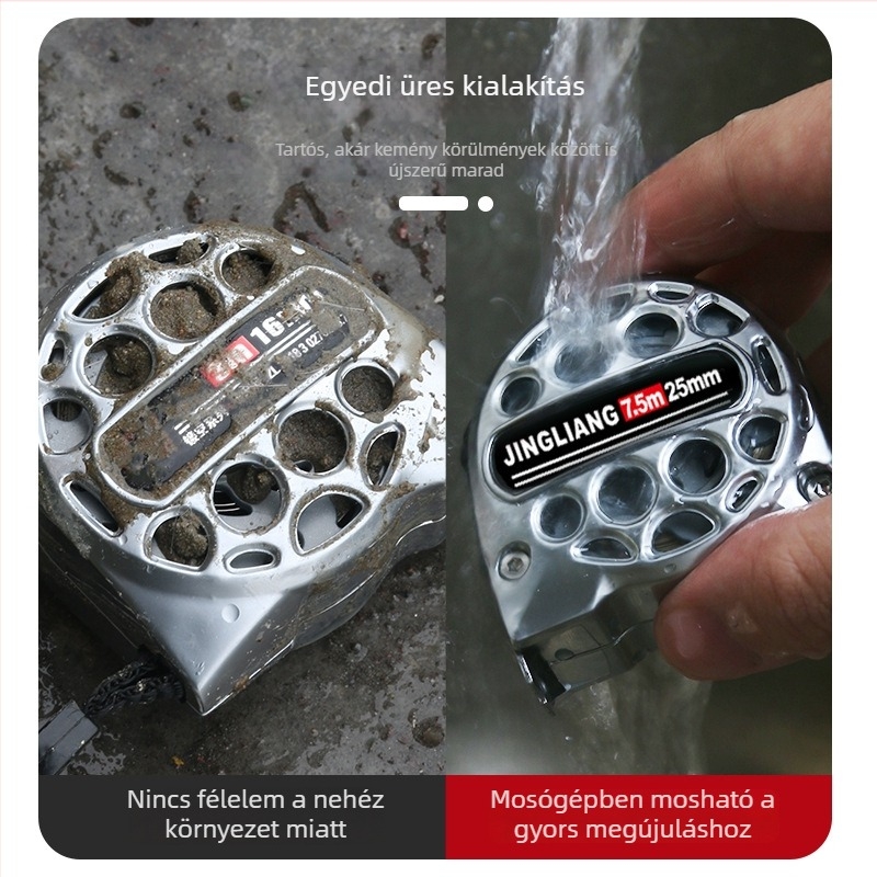 Üreges rozsdamentes acél mérőszalag, vízálló, ütésálló, magas pontosságú, tokban