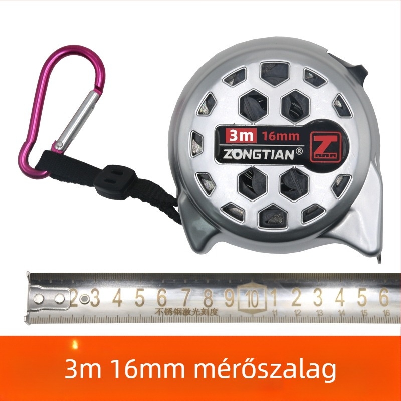 Üreges rozsdamentes acél mérőszalag, vízálló, ütésálló, magas pontosságú, tokban