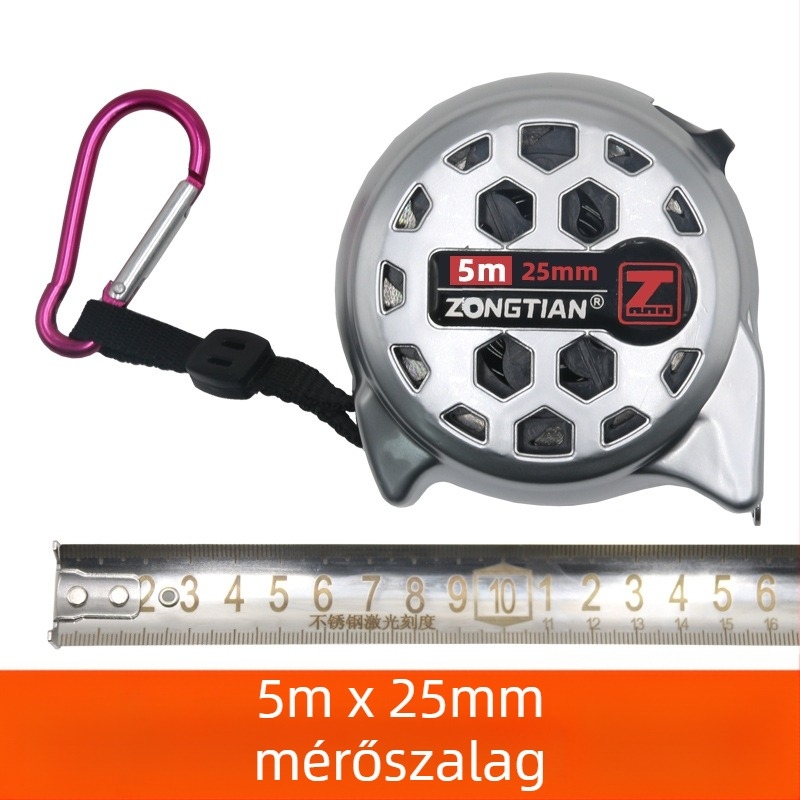 Üreges rozsdamentes acél mérőszalag, vízálló, ütésálló, magas pontosságú, tokban