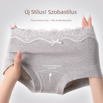 Boxeralsó tinédzser lányoknak, antibakteriális, lélegző, 100% pamut, középmagas derék, sima szövés