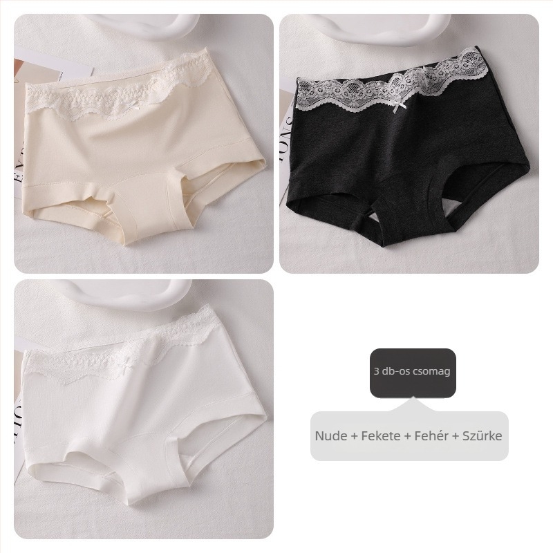 Boxeralsó tinédzser lányoknak, antibakteriális, lélegző, 100% pamut, középmagas derék, sima szövés