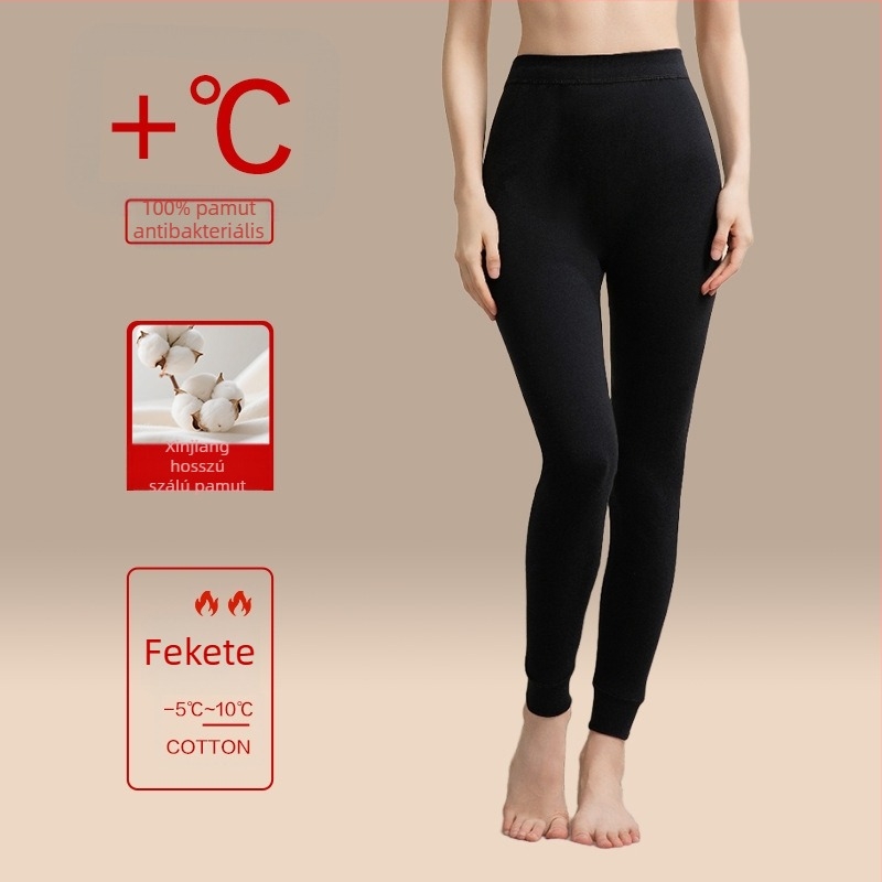 Női pamut hőtartó leggings, vékony, karcsú fazon, őszi-téli szezonra