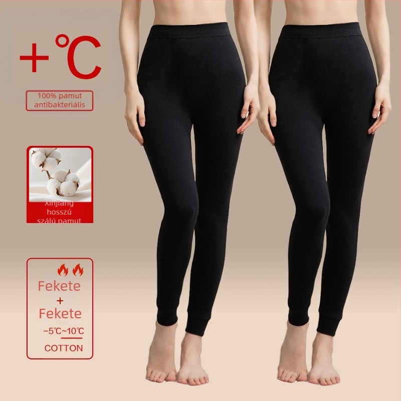 Női pamut hőtartó leggings, vékony, karcsú fazon, őszi-téli szezonra