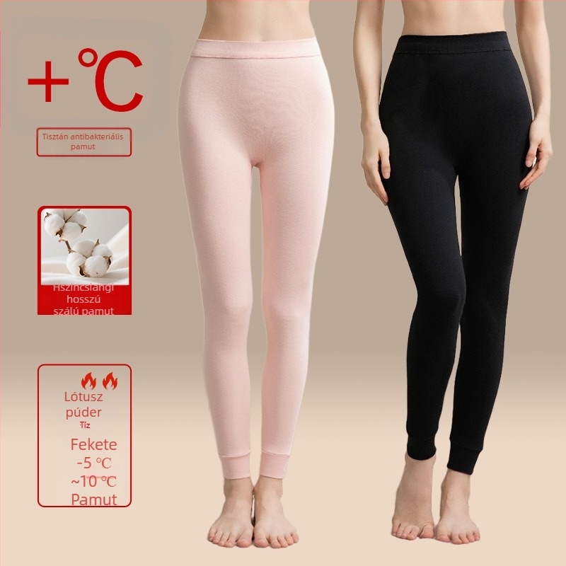 Női pamut hőtartó leggings, vékony, karcsú fazon, őszi-téli szezonra