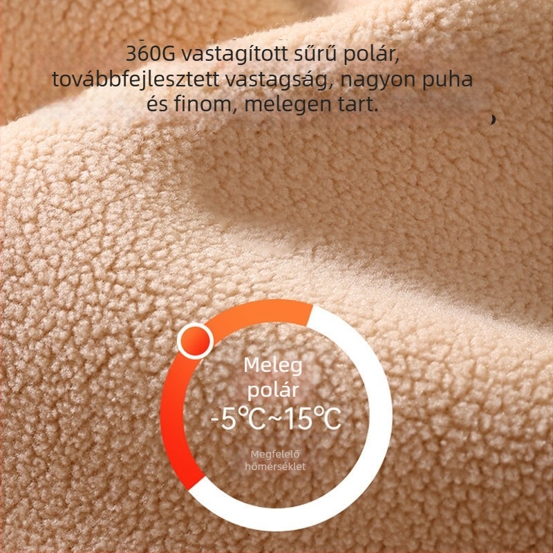 Férfi vastag fleece-béléses termikus alsó- és felsőruha szett télre