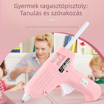 Elektrikus forró olvasztó ragasztópisztoly gyerekek kézművességéhez; magas viszkozitású, erős kötés; kompatibil ragasztó rudakkal és csíkokkal