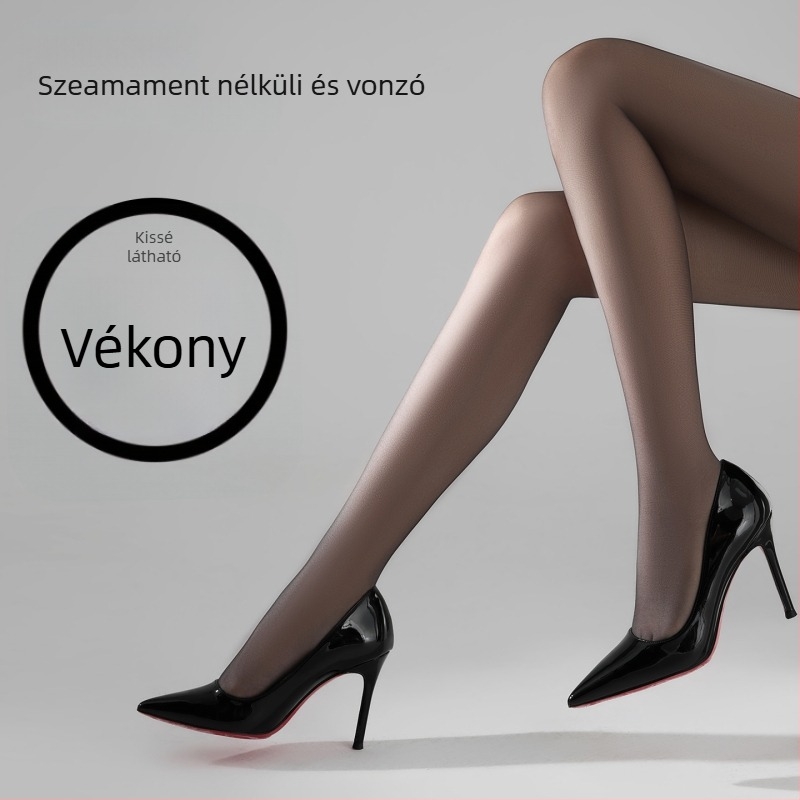 Ultra vékony 0D harisnya, varrat nélküli, áttetsző nylonból, egyszínű mintával, formázó funkciókkal