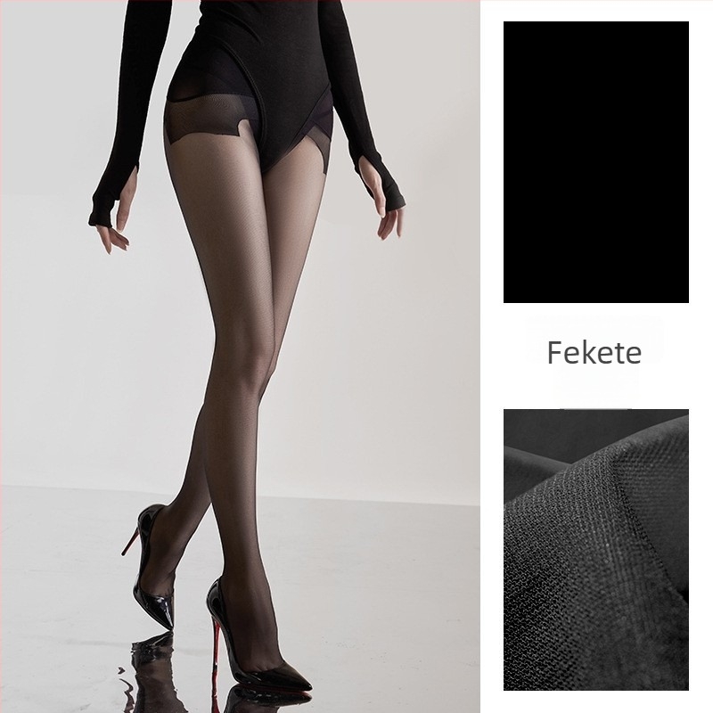 Ultra vékony 0D harisnya, varrat nélküli, áttetsző nylonból, egyszínű mintával, formázó funkciókkal