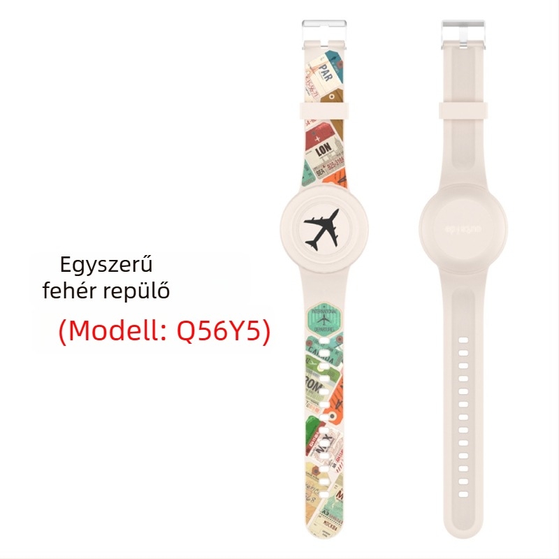 Apple AirTag-hez szilikonból készült vízálló karkötővédő – aranyos rajzfilmszerű stílus, injektált formázás, sor Waterproof Strap Cover, modell Waterproof Strap Cover