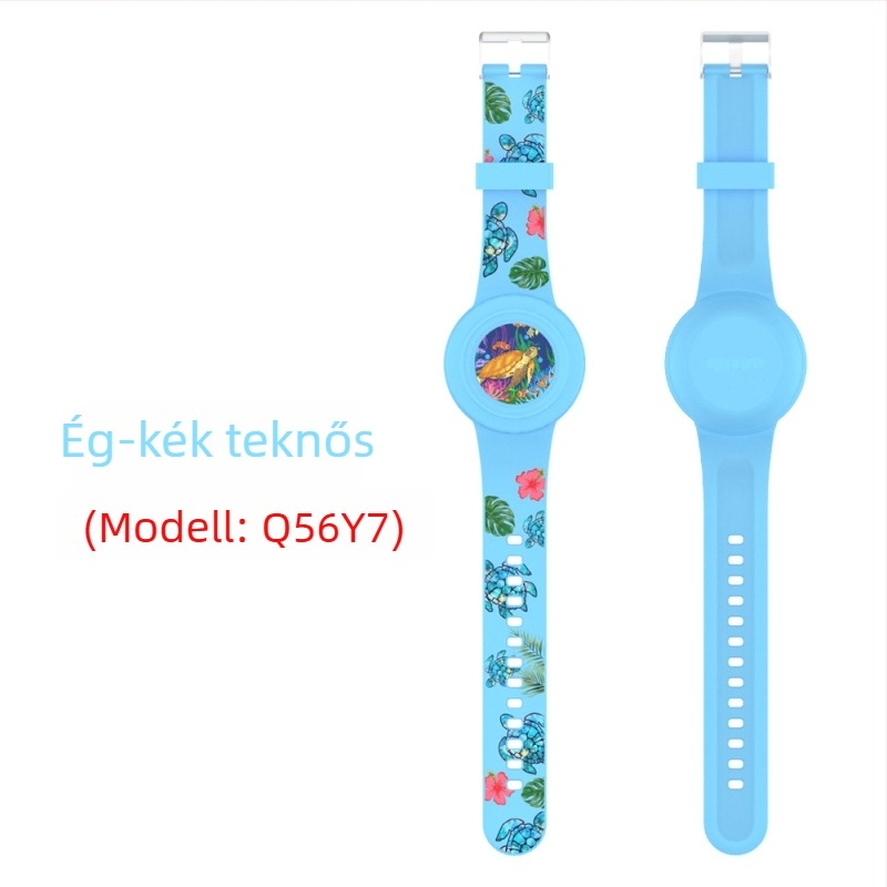 Apple AirTag-hez szilikonból készült vízálló karkötővédő – aranyos rajzfilmszerű stílus, injektált formázás, sor Waterproof Strap Cover, modell Waterproof Strap Cover