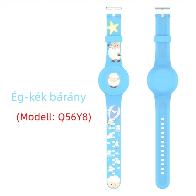 Apple AirTag-hez szilikonból készült vízálló karkötővédő – aranyos rajzfilmszerű stílus, injektált formázás, sor Waterproof Strap Cover, modell Waterproof Strap Cover