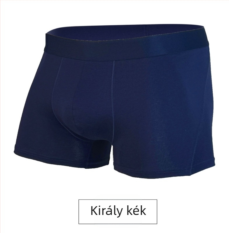 Férfi pamut boxer brief, kötött anyagból, lélegző, viszkóz ágyéki rész viszkóz béléssel, 95–100% pamut, középmagas derék