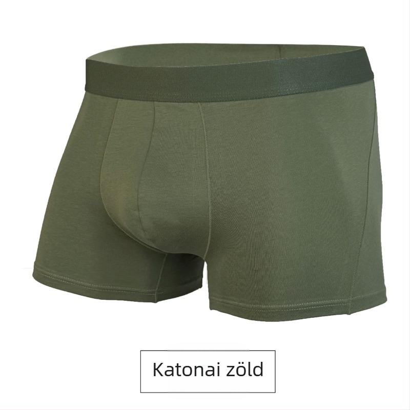 Férfi pamut boxer brief, kötött anyagból, lélegző, viszkóz ágyéki rész viszkóz béléssel, 95–100% pamut, középmagas derék