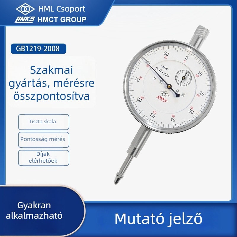 Dial indikátor mágneses alapú ütésálló, skála 0-1-3-5-10-30-50, GB1219-2008, márka Ha Amount