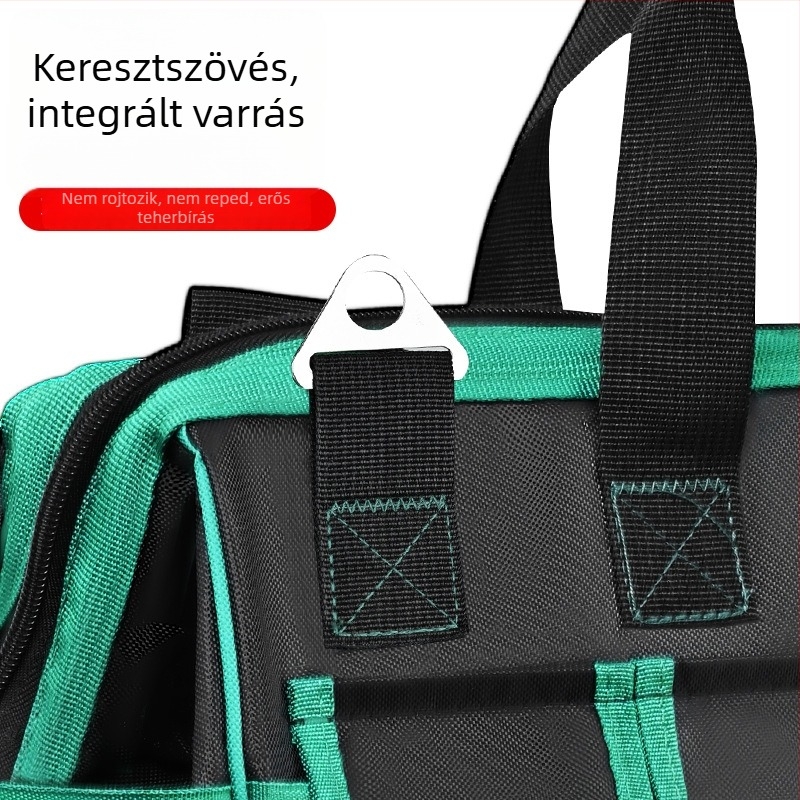 Villanyszerelő táska többszintű szerszámtárolóval, vízálló, vállon hordozható
