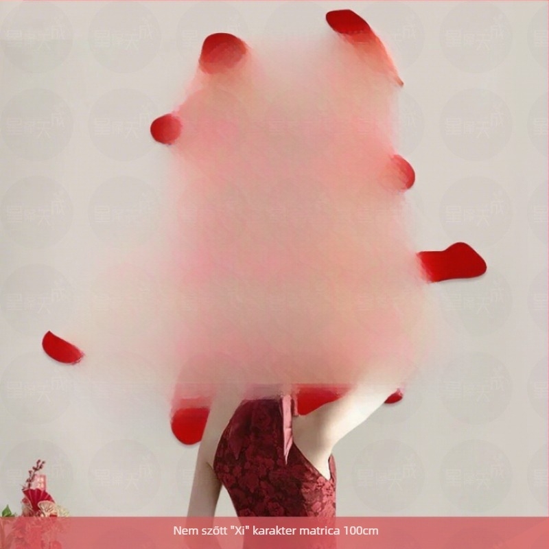 Új kínai stílusú papírvágott boldog szó matricák esküvői hálószobai dekorációhoz – Anyag: flockált szövet; Importálás: Nem; Márka: Egyéb; Kategória: Boldog szavak