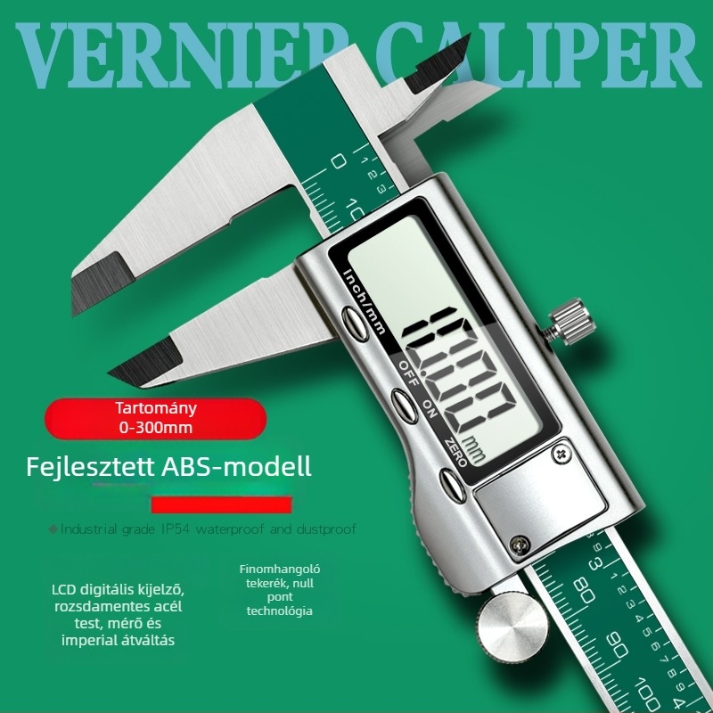 Rozsdamentes acél digitális tolókaliber – ipari osztály, magas precizitás, digitális kijelző