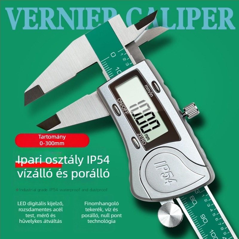Rozsdamentes acél digitális tolókaliber – ipari osztály, magas precizitás, digitális kijelző