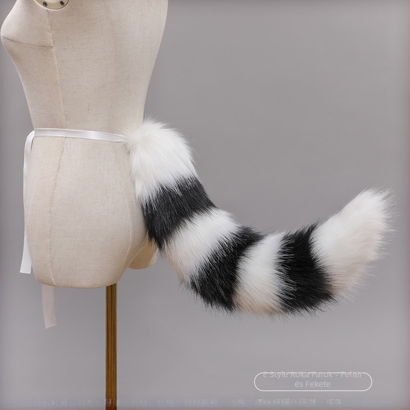 Kézzel készített cosplay kiegészítő: plüss állatfülek és rókafarok, felnőtteknek — középhosszú plüss anyag, 2021 tavasz kiadás.