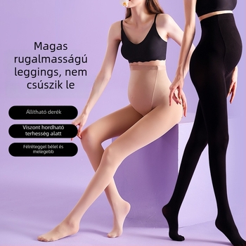 Kismama harisnyanadrág lábbal – formázó, vékony, Nylon, egyszínű