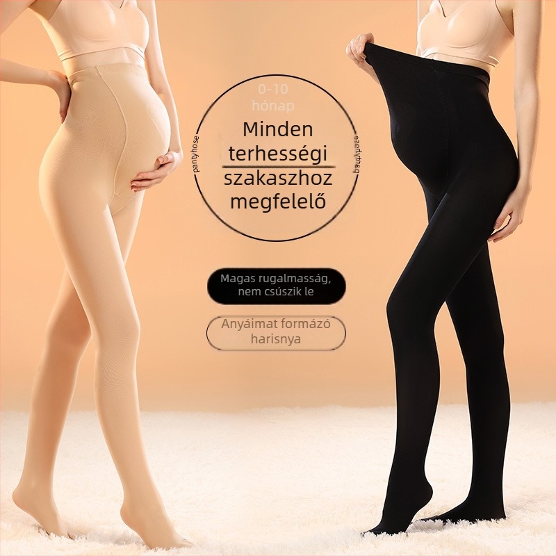 Kismama harisnyanadrág lábbal – formázó, vékony, Nylon, egyszínű