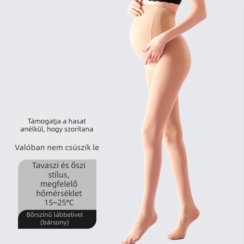 Kismama harisnyanadrág lábbal – formázó, vékony, Nylon, egyszínű