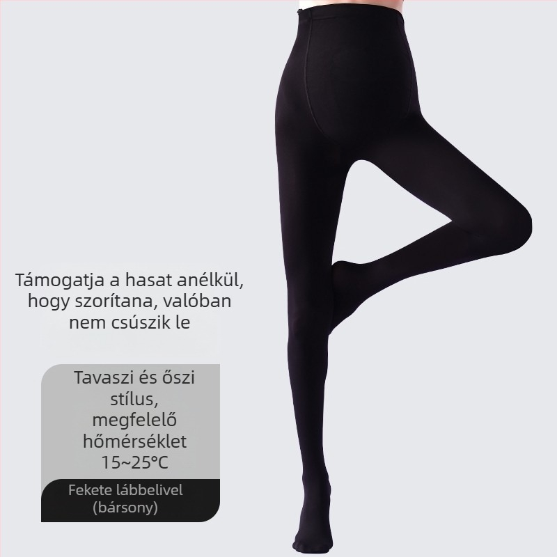Kismama harisnyanadrág lábbal – formázó, vékony, Nylon, egyszínű