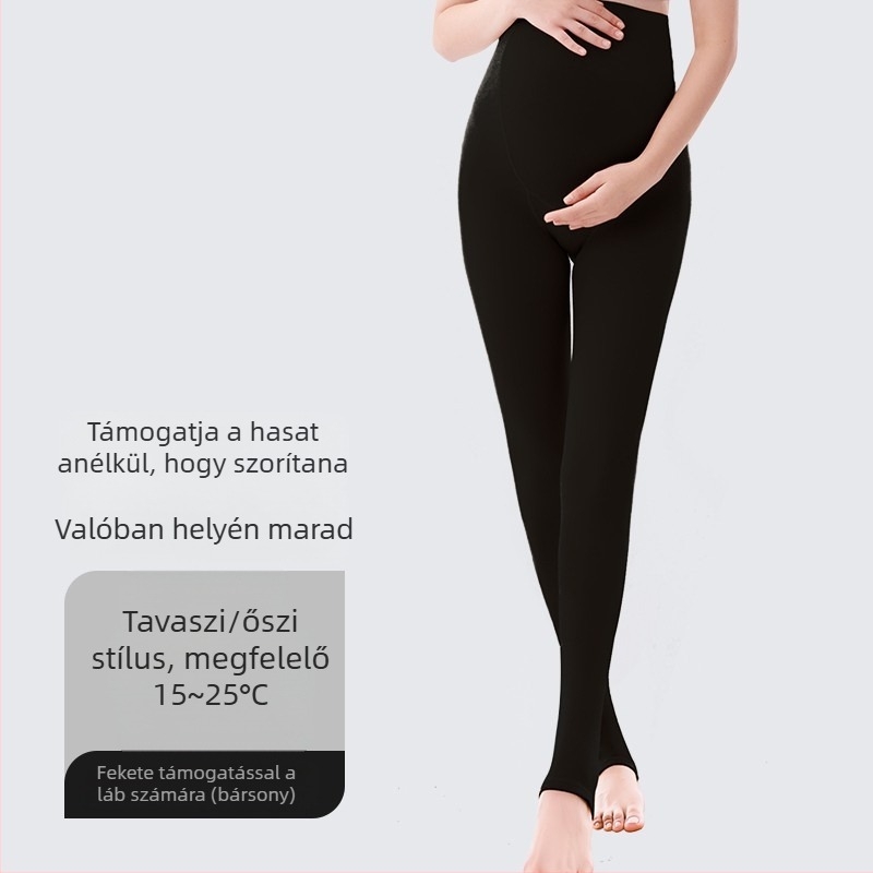 Kismama harisnyanadrág lábbal – formázó, vékony, Nylon, egyszínű
