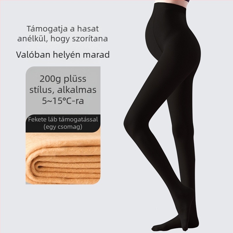 Kismama harisnyanadrág lábbal – formázó, vékony, Nylon, egyszínű