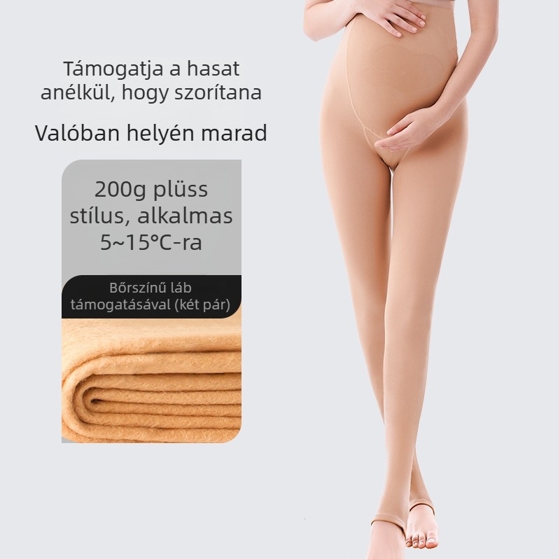 Kismama harisnyanadrág lábbal – formázó, vékony, Nylon, egyszínű