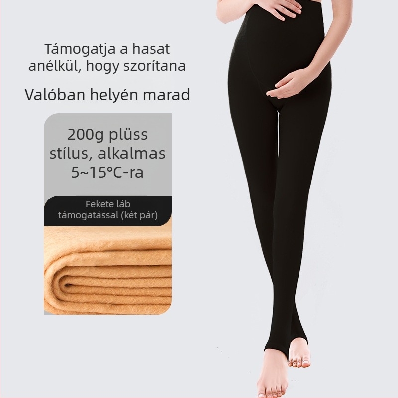 Kismama harisnyanadrág lábbal – formázó, vékony, Nylon, egyszínű