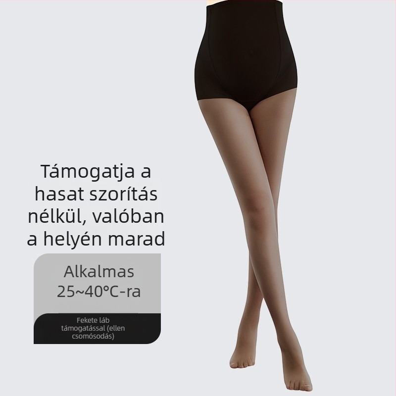 Kismama harisnyanadrág lábbal – formázó, vékony, Nylon, egyszínű