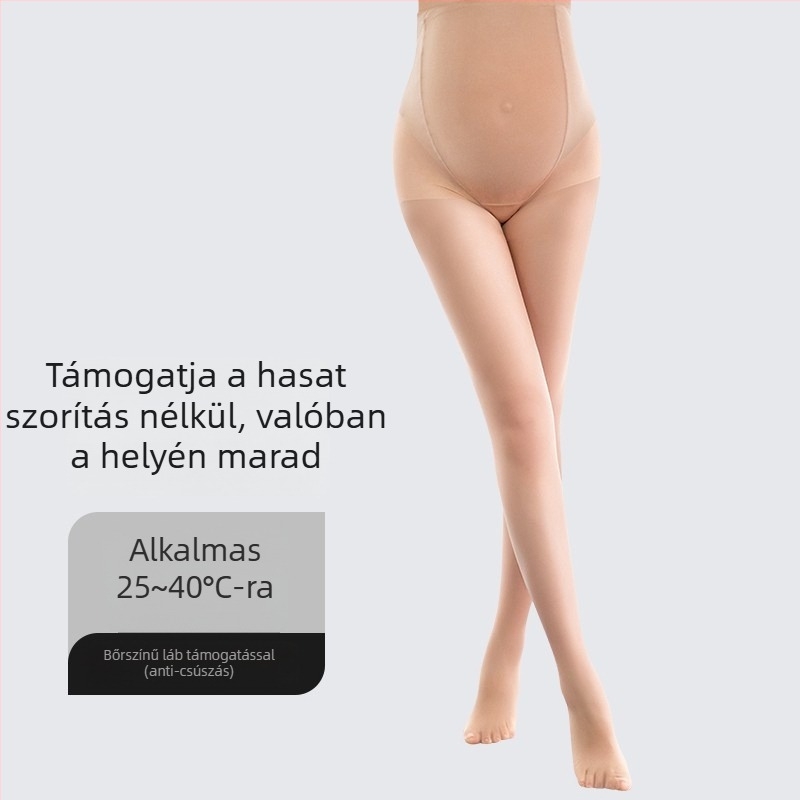 Kismama harisnyanadrág lábbal – formázó, vékony, Nylon, egyszínű
