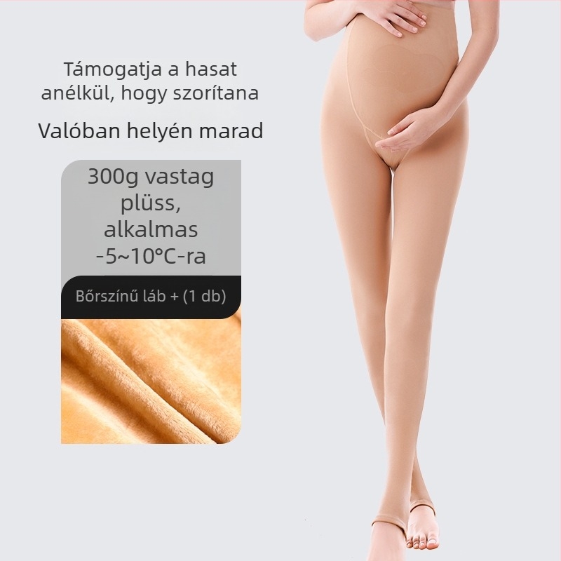 Kismama harisnyanadrág lábbal – formázó, vékony, Nylon, egyszínű